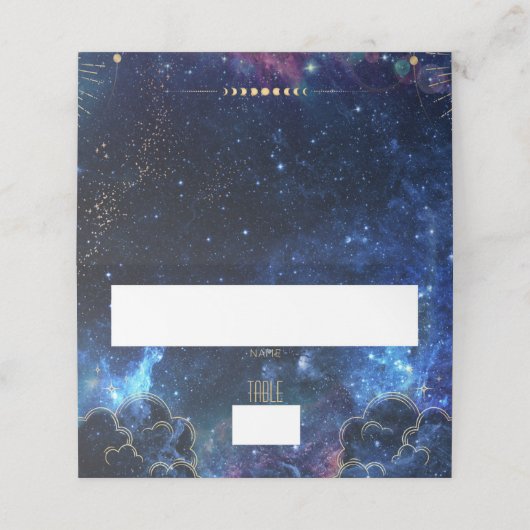 Celestial Moon Phase Galaxy Platzkarte (Außenseite Aufgefaltet)