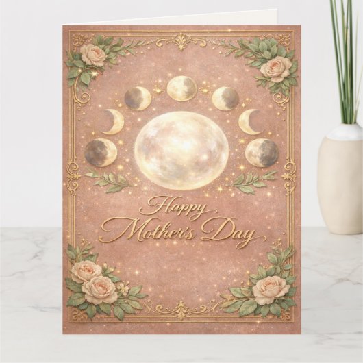 Celestial Moon Phase Mother's Day Card Karte (Vorderseite)