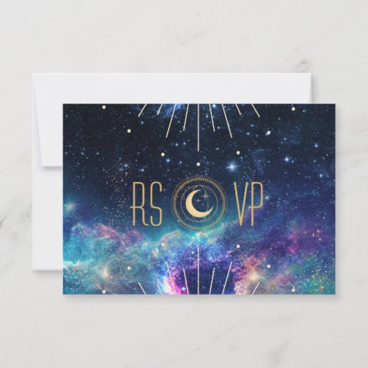 Celestial Moon Phase RSVP Card Karte (Rückseite)
