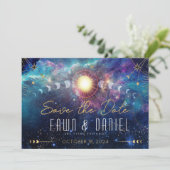 Celestial Moon Phase Save the Date (Stehend Vorderseite)