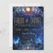 Celestial Moon Phase Wedding Einladungen (Vorderseite)