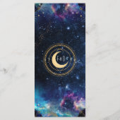 Celestial Moon Phase Wedding Menu Menükarte (Rückseite)