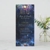Celestial Moon Phase Wedding Menu Menükarte (Stehend Vorderseite)