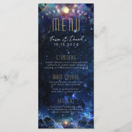 Celestial Moon Phase Wedding Menu Menükarte