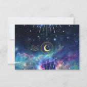 Celestial Moon Phase White RSVP Card Karte (Rückseite)
