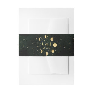 Celestial Moon Phases Emerald Wedding Bly Band