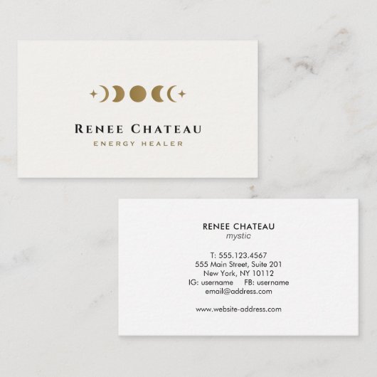 Celestial Moon Phases Energy Healer Visitenkarte (Vorne/Hinten)