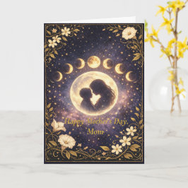 Celestial Moon Phases Floral Night Sky Design Karte