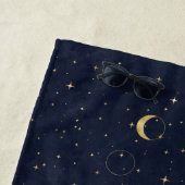 Celestial Moon Phases Gold Monogram Strandtuch (Beispiel)