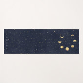 Celestial Moon Phases Gold Monogram Yoga Mat Yogamatte (Vorderseite (Horizontal))
