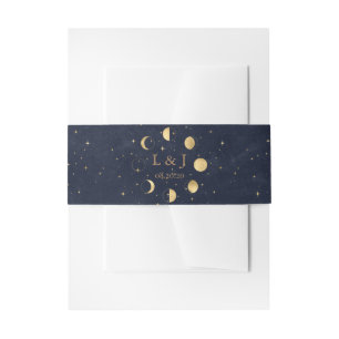 Celestial Moon Phases Midnight Wedding Bly Band