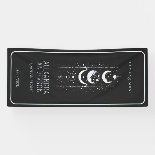 Celestial Moon Phases Mystical Holistic Spiritual Banner (Horizontal)