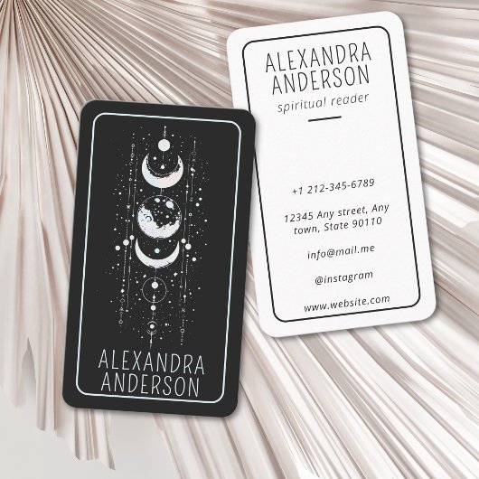 Celestial Moon Phases Mystical Holistic Spiritual Visitenkarte