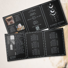 Celestial Moon Phases Mystical Spiritual QR Code Dreifach Gefaltete Karte