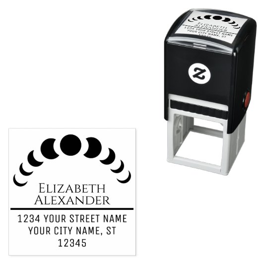 Celestial Moon Phases Name Rücksendeadresse #3 Permastempel (Beispiel)