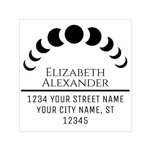 Celestial Moon Phases Name Rücksendeadresse #3 Permastempel (Design)
