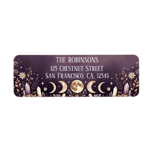Celestial Moon Phases Return Address Labels (Vorne)