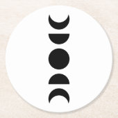 Celestial Moon Phases Runder Pappuntersetzer (Vorderseite)