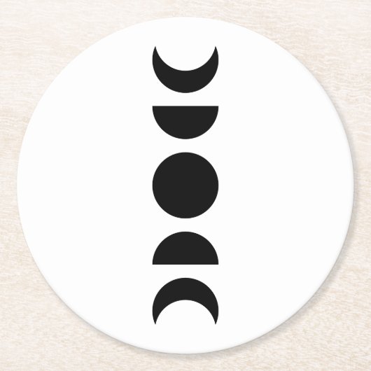 Celestial Moon Phases Runder Pappuntersetzer (Vorderseite)