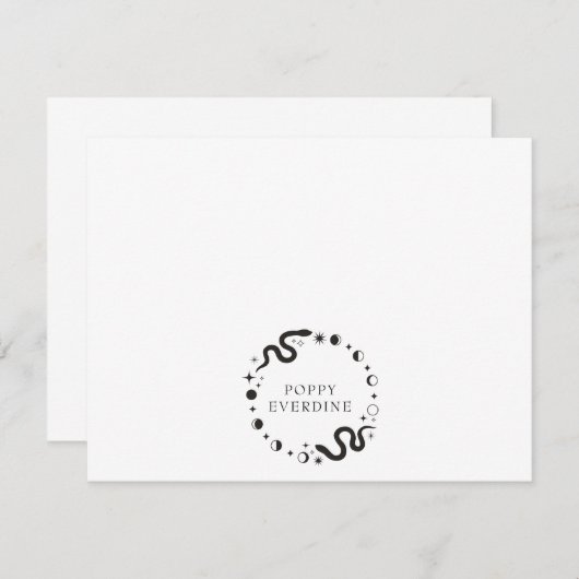 Celestial Moon Phases Schlange Personalisiertes Lo Mitteilungskarte (Vorne/Hinten)