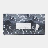 Celestial Moon Phases Soft Grey Luxury Aesthetic Schreibtischunterlage (Tastatur & Maus)