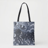 Celestial Moon Phases Soft Grey Luxury Aesthetic Tasche (Vorderseite)