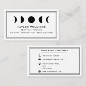 Celestial Moon Phases Spiritual Healer Schwarz-wei Visitenkarte (Vorne/Hinten)