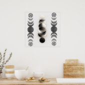 Celestial Moon Phases Triptych Poster | Abstract  (Küche)