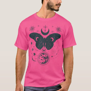 Celestial Moon Phases Wicca Boho Moth Mystical Ast T-Shirt