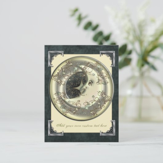 Celestial Moon Postcard Postkarte (Stehend Vorderseite)