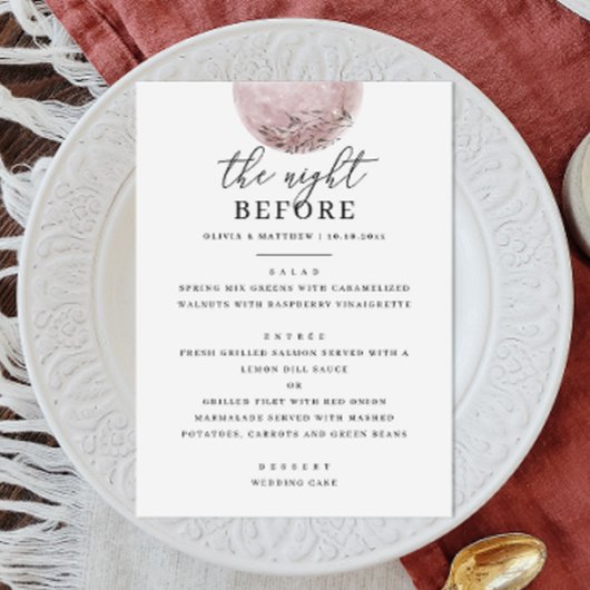 Celestial Moon | Probe Abendessen vor dem Abend Menükarte