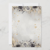 Celestial Moon Roses Stars Quinceanera Einladung (Rückseite)