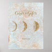 Celestial Moon Simple Chic Hochzeit Poster (Vorne)