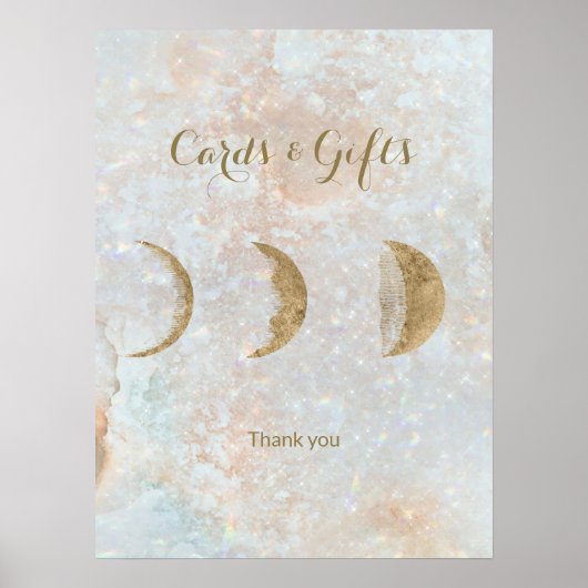 Celestial Moon Simple Chic Hochzeit Poster (Vorne)