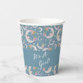 Celestial Moon Star Blume Aquamarin Blue Baby Dusc Pappbecher (Rückseite)