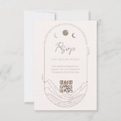 Celestial Moon Star Holistic Monogram QR Code UAWG RSVP Karte (Vorderseite)