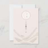 Celestial Moon Star Holistic Monogram QR Code UAWG RSVP Karte (Rückseite)