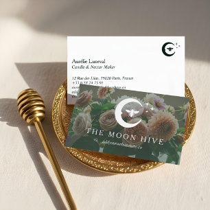 Celestial Moon Star Honey Bee Vintag Floral Visitenkarte