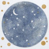 Celestial Moon Star Navy Blue Watercolor Pappteller