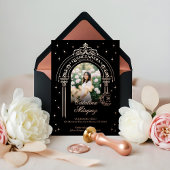 Celestial Moon Star Tiara Arch Foto Quinceañera Folieneinladung