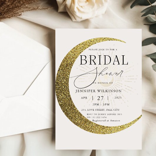 Celestial Moon Starry Night Mystical Brautparty Einladung