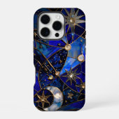 Celestial Moon Starry Night Stainglas iPhone Hülle (Rückseite)