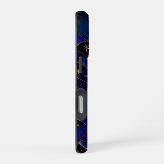 Celestial Moon Starry Night Stainglas iPhone Hülle (Rechte Seite)