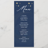 Celestial Moon Stars Baby Shower Menu Card  Menükarte (Vorderseite)