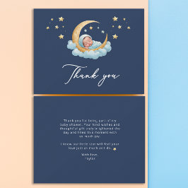 Celestial Moon Stars Baby Shower Thank You Card Dankeskarte