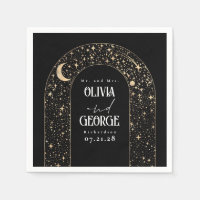 Celestial Moon Stars Black Wedding