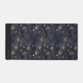 Celestial Moon Stars Blue and Gold Monogram Name Schreibtischunterlage (Vorderseite)