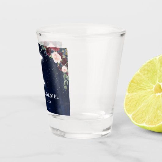 Celestial Moon Stars Blumenhochzeit Schnapsglas (Rechts)