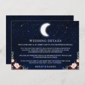 Celestial Moon Stars Blumenzettel Begleitkarte (Vorne/Hinten)