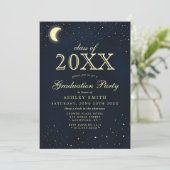 Celestial Moon Stars Class of Abschluss Einladung (Stehend Vorderseite)